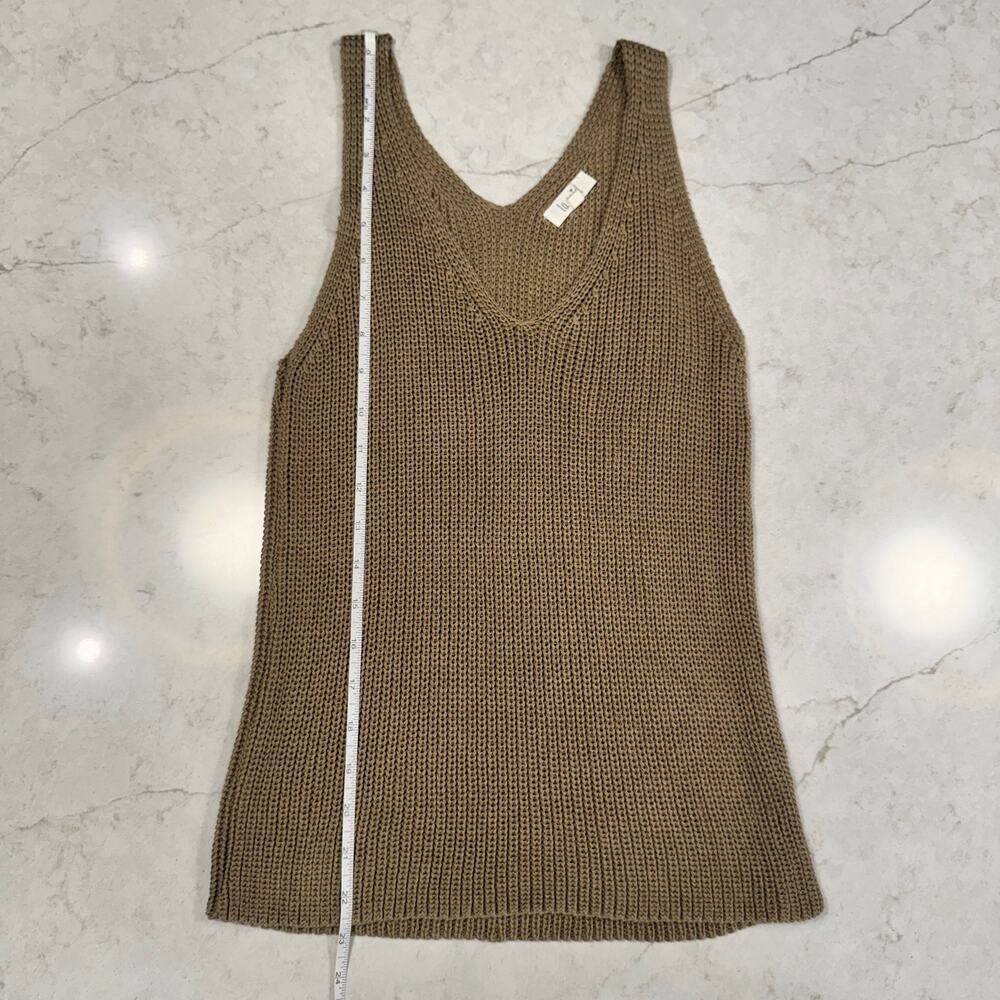 Boho Open Knit Tank Top Women's Medium Brown Festival Coastal Western Summer - Picture 3 of 15